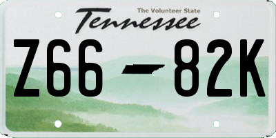 TN license plate Z6682K