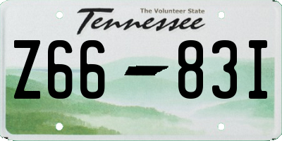 TN license plate Z6683I