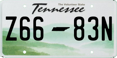 TN license plate Z6683N