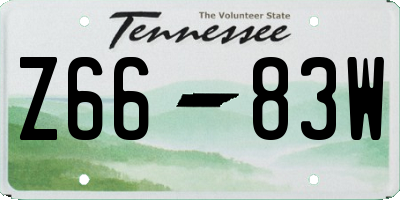 TN license plate Z6683W
