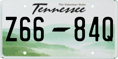 TN license plate Z6684Q
