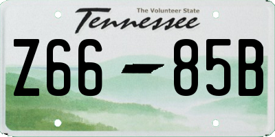 TN license plate Z6685B
