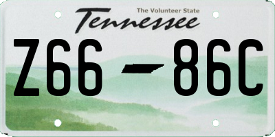 TN license plate Z6686C