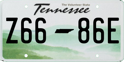 TN license plate Z6686E