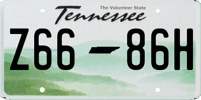 TN license plate Z6686H