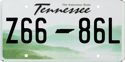 TN license plate Z6686L