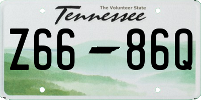 TN license plate Z6686Q