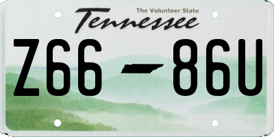 TN license plate Z6686U
