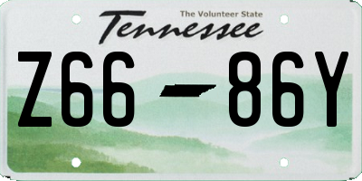 TN license plate Z6686Y