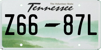 TN license plate Z6687L