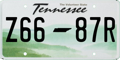TN license plate Z6687R
