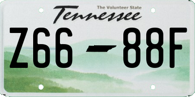TN license plate Z6688F