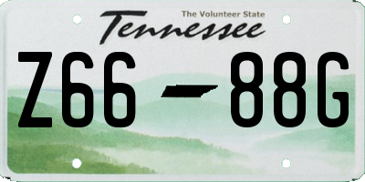 TN license plate Z6688G
