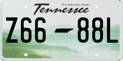 TN license plate Z6688L