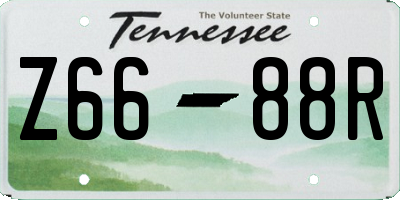TN license plate Z6688R