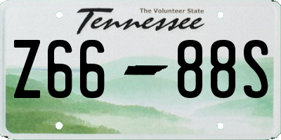 TN license plate Z6688S