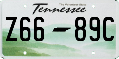 TN license plate Z6689C