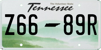 TN license plate Z6689R