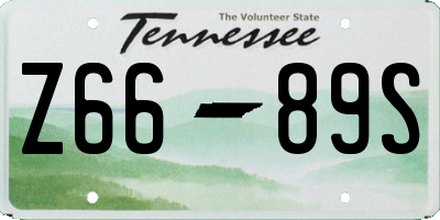 TN license plate Z6689S