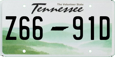 TN license plate Z6691D