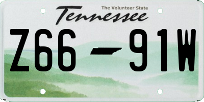 TN license plate Z6691W