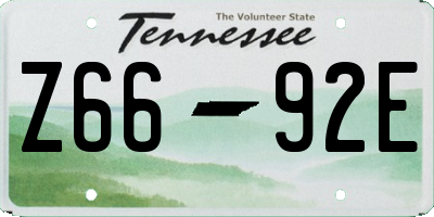TN license plate Z6692E