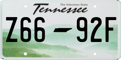 TN license plate Z6692F