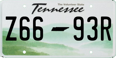 TN license plate Z6693R
