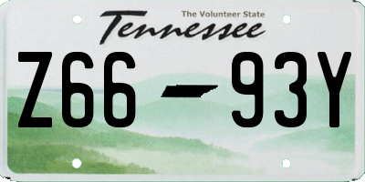 TN license plate Z6693Y