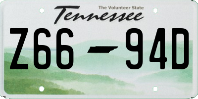 TN license plate Z6694D