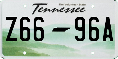 TN license plate Z6696A