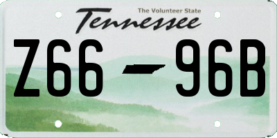 TN license plate Z6696B