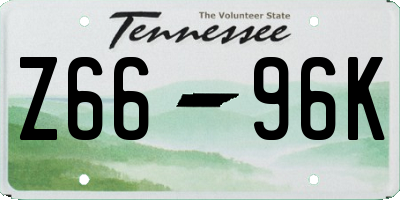 TN license plate Z6696K