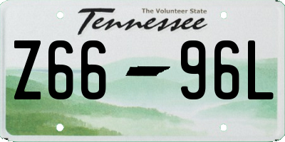 TN license plate Z6696L
