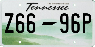 TN license plate Z6696P