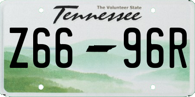 TN license plate Z6696R