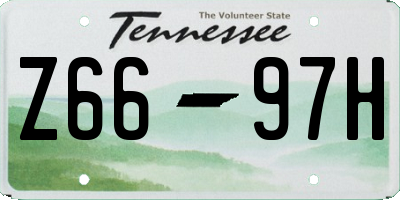 TN license plate Z6697H