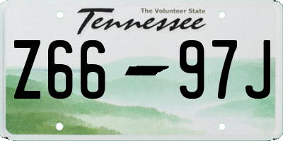 TN license plate Z6697J