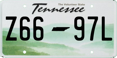 TN license plate Z6697L