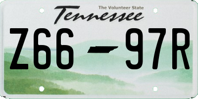 TN license plate Z6697R
