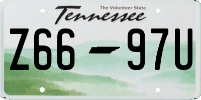 TN license plate Z6697U
