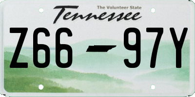 TN license plate Z6697Y