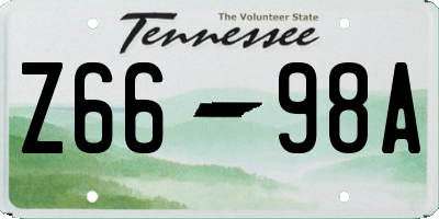 TN license plate Z6698A