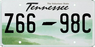 TN license plate Z6698C