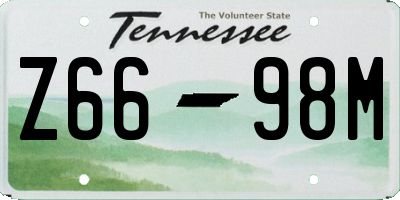 TN license plate Z6698M