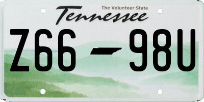 TN license plate Z6698U