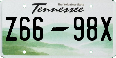 TN license plate Z6698X
