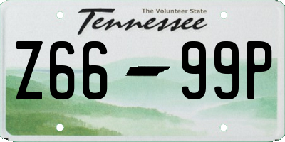 TN license plate Z6699P