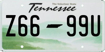 TN license plate Z6699U
