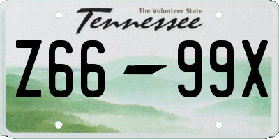 TN license plate Z6699X